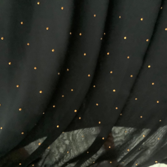 Vince Camuto Women’s Sheer Black Blouse With Small Gold Studs Size 2X - Picture 6 of 11